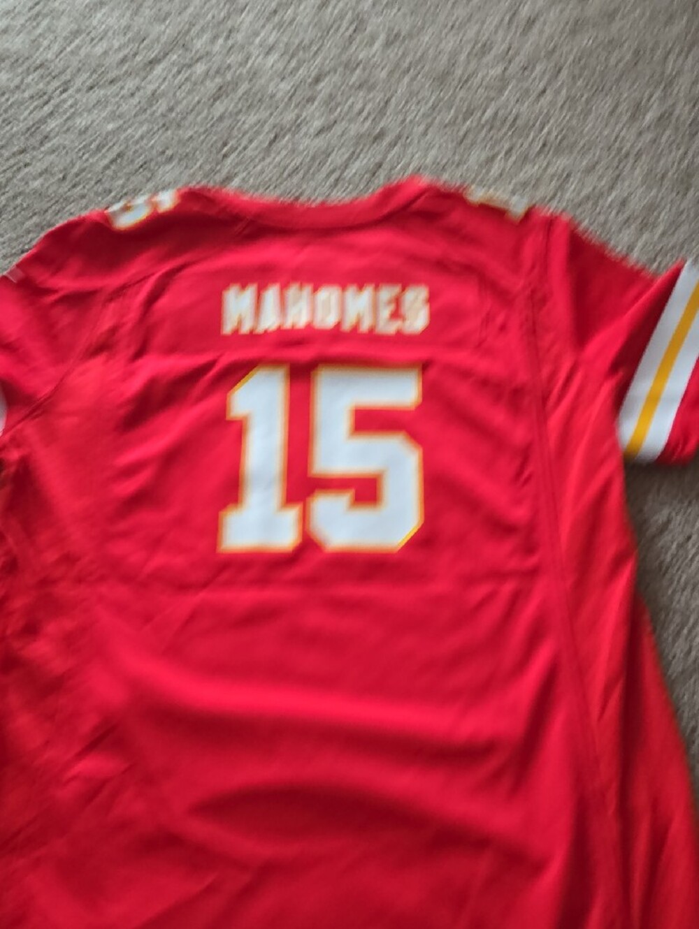 Nike Woman's Red Football Jersey with White & Yellow Accents #15 - Picture 3 of 4